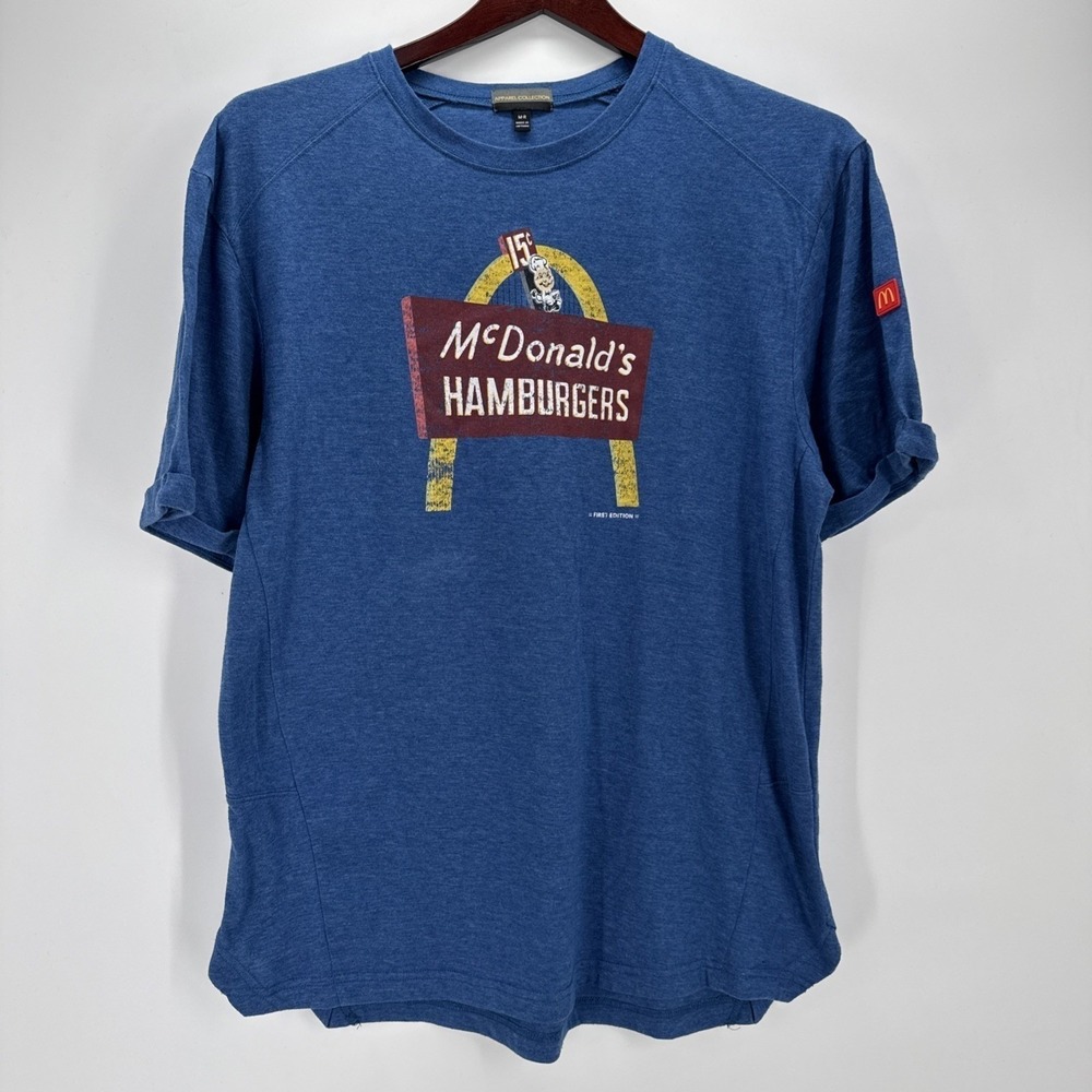 McDonalds Apparel Collection Vintage Graphic Tee Blue Speedee Mascot MC303 M